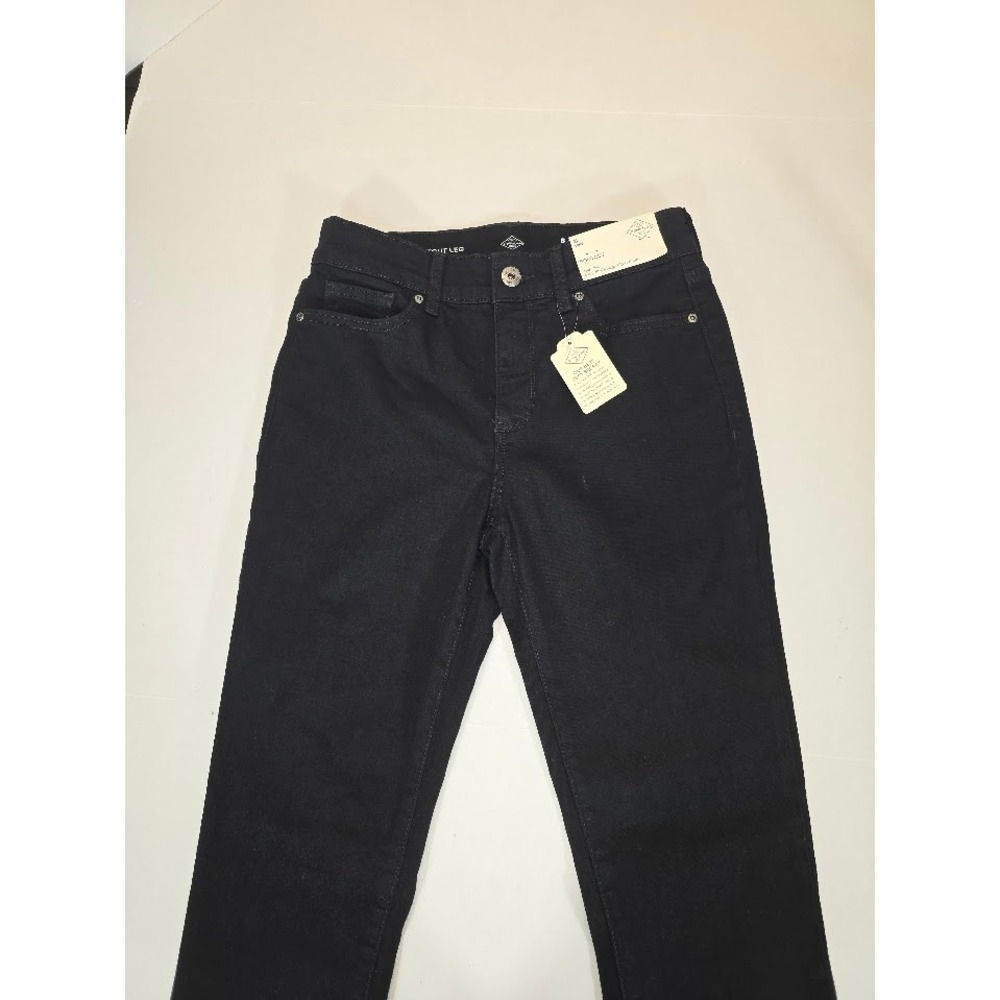 NWT St John's Bay Black Bootcut‎ Jeans Secretly Slender Mid Rise Womens 8 Long
